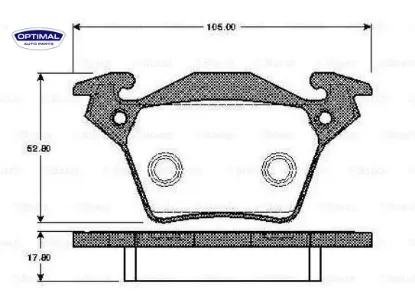 Ön fren balatası renault megane ıv 15 tüm motor tipleri g:129mm y:58.4 mm k:18mm optımal 410603407r/ wva22610/ 410605929r resmi