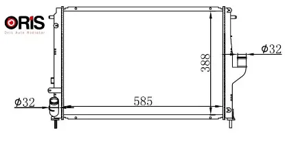 Radyatör brazing dacıa duster 10 > logan 05 > 1.5 dci mek.şanz. / ac 585x408x26 orıs 214100598r/ 8200582026 resmi