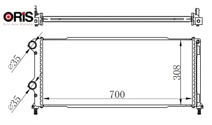 Radyatör brazing doblo 1.9 jtd-1.3mtj mek ac klimasız 700x305x38 -46807378 orıs 55174187/ 51779233/ 51861635 resmi