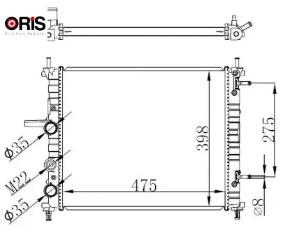 Radyatör brava-bravo marea 1.6 16v 96-02 ac otom. 475x395x22 orıs 46535007 resmi