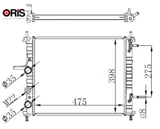 Radyatör brava-bravo marea 1.6 16v 96-02 ac otom. 475x395x22 orıs 46535007 resmi