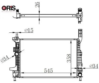Motor su radyatoru focus ııı 1.5tdcı 1.6tdcı 95ps 115ps 12>yenı connect 14> 1.5tdcı 1.6 tdcı olcu 54 orıs bv618005bd/ 1703514/ 1720432/ 1804847 resmi