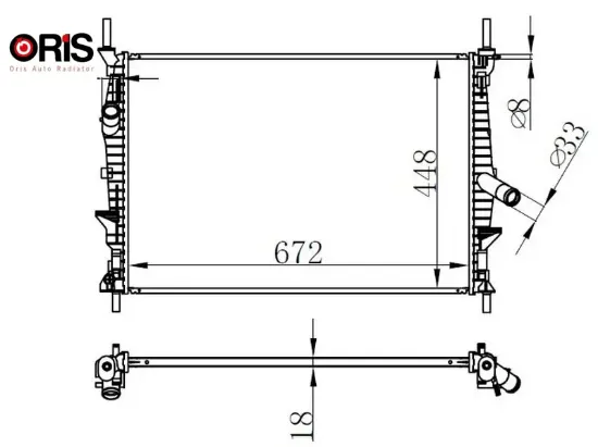 Motor su radyatoru transıt v347 2.2tdcı 2.4tdcı 06 14 orıs 7c118005ab/ 1595061 resmi