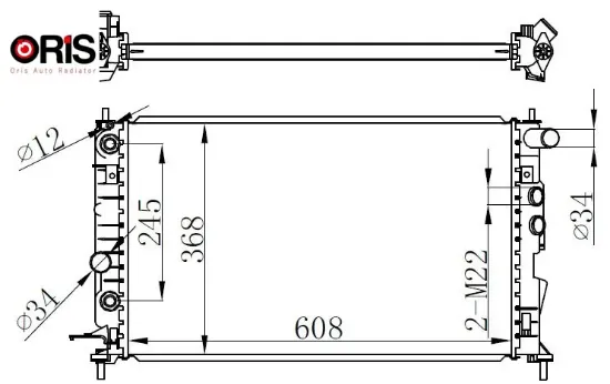 Radyatör vectra b ac klimasız mek otom brazing 608x358x26 orıs 1300159/ 1300160/ 1300180/ 1300185 resmi