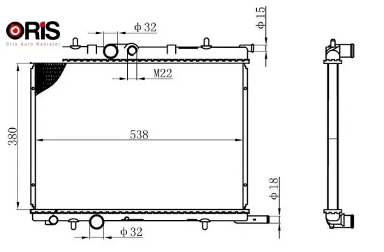 Radyatör 307 00 c4 04 1.4-1.6 16v-partner-berlıngo 97 2.0hdı 00 ac -- mekx380x538x16 1 sıra cu pl orıs 9835996080/ 1331.Ls/ 1330.N7/ 1330.F4 resmi