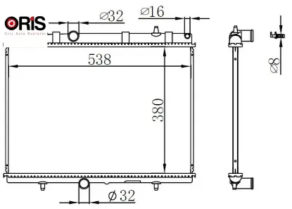Radyatör 307-407-c4-c5-berlıngo-partner1.6-1.8-2.0 hdi ac klimasız mek 380x552x26 orıs 1330.Y5/ 1330.F5/ 1330.P9/ 1330.W2 resmi