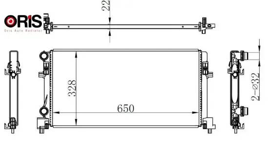 Radyatör golf vıı-a3-leon-octavıa 1.2 tfsi-1.6 tdi 13 mrk/otom 650x328x22 orıs 5q0121251eb/ 5q0121251ec resmi