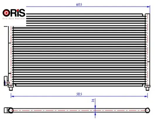 Klima radyatörü kondenser doblo 01 ıdea 04 punto 03 lancıa ypsılon 06 11 1.2 1.3jtd 1.4 1.9jtd orıs 46820833/ 51732993/ 51802116/ 51804991 resmi