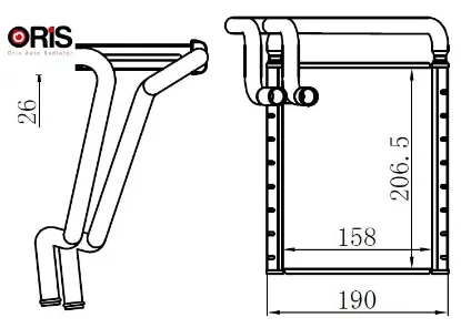 Kalorifer brazing heater 158x216.5x26 elantra 1.6crdi/1.6i - i30 / ceed 2010 77652 orıs 97138/ a5000 resmi