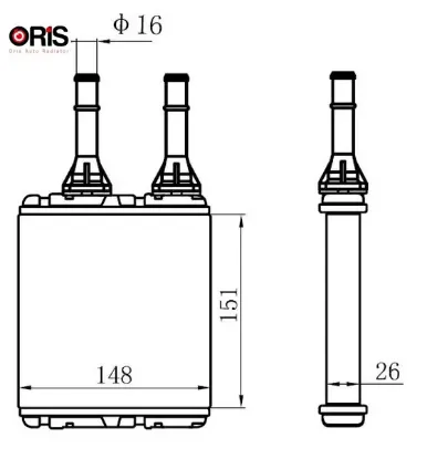 Kalorıfer radyatoru brazıng  d22 at/mt sanzuman 151x147x26 orıs 27140vk305 resmi
