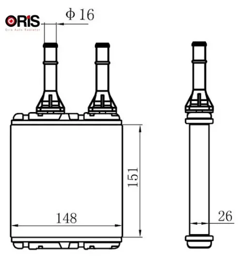 Kalorıfer radyatoru brazıng  d22 at/mt sanzuman 151x147x26 orıs 27140vk305 resmi
