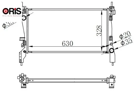 Radyatör mekanik fıorıno 1.3 mtj 08 > 625x359x34 orıs 51780659/ 51790636 resmi