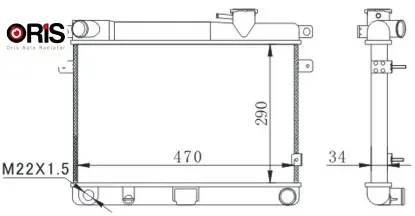 Radyatör m131 em-ym 470x292x34 2 sıra al pl sistem orıs 850080770/ 5953475/ 85005296 resmi