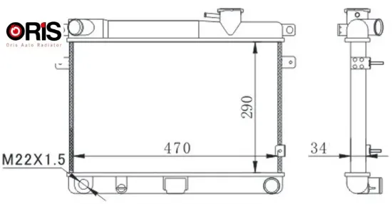 Radyatör m131 em-ym 470x292x34 2 sıra al pl sistem orıs 850080770/ 5953475/ 85005296 resmi