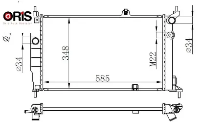 Radyatör astra f 1.4-1.6-1.8-2.0 ac mek 590x377x34 orıs 1300116/ 1300147/ 1300116/ 1300147 resmi