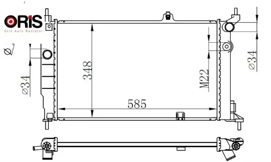 Radyatör astra f 1.4-1.6-1.8-2.0 ac mek 590x377x34 orıs 1300116/ 1300147/ 1300116/ 1300147 resmi