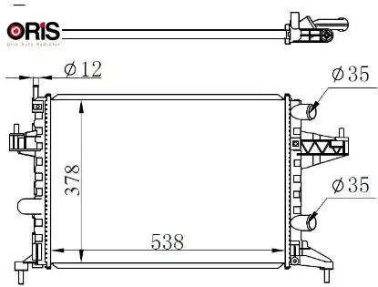 Radyatör corsa c-combo-tıgra 1.0-1.2-1.2 16v-1.4-1.4 16v ac klimasız mek 545x359x23 1300236-9201955- orıs 95513834/ 1300334/ 1300250/ 93173379 resmi