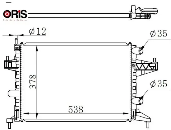 Radyatör corsa c-combo-tıgra 1.0-1.2-1.2 16v-1.4-1.4 16v ac klimasız mek 545x359x23 1300236-9201955- orıs 95513834/ 1300334/ 1300250/ 93173379 resmi