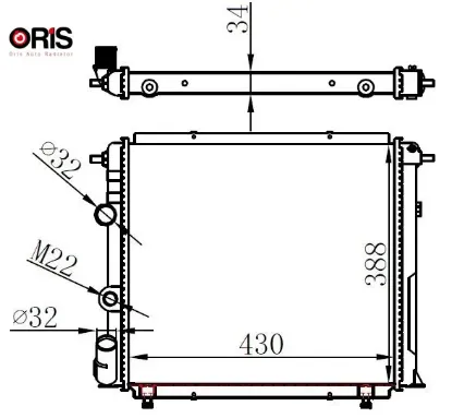Radyatör r19 alıze 1.6 enj. 88 > mek. 430x388x34 mt orıs 7702253648/ 7702247653 resmi
