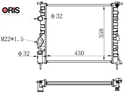 Radyatör clıo ıı-logan 04>kng 01>mgn 96>1.4-1.61.5d-1.9 klimasız mek 430x377x23 orıs 7700838134/ 7700836301/ 7700436693 resmi