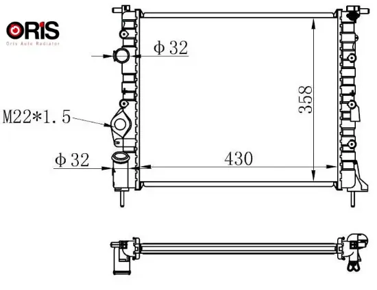 Radyatör clıo ıı-logan 04>kng 01>mgn 96>1.4-1.61.5d-1.9 klimasız mek 430x377x23 orıs 7700838134/ 7700836301/ 7700436693 resmi