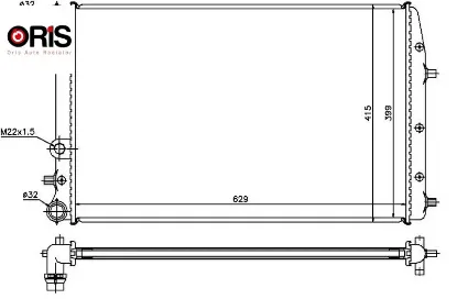 Radyatör polo-ıbıza ıv-fabıa-cordoba-1.2-1.4-1.6-1.4tdı-1.9tdı ac klimasız mek otom 630x415x23 orıs 6q0121253l/ 6q0121253q/ 6q0121253r resmi