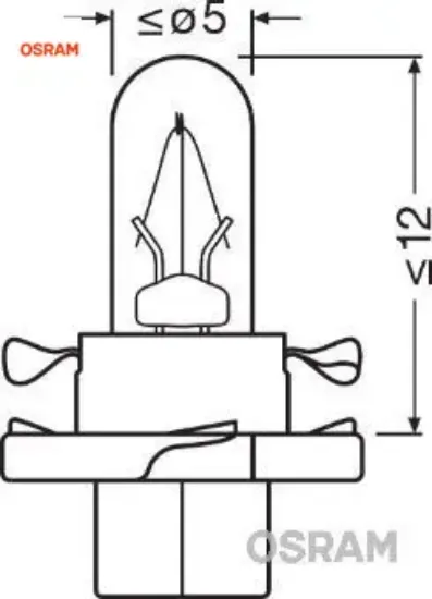 Ampul 12v 1.2w pls soketlı gosterge - siyah - osram  resmi