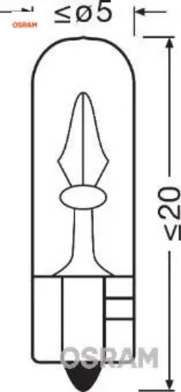 Ampul 12v 2.3w küçük dipsiz gösterge duysuz osram  resmi