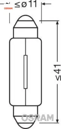 Tavan ampul 12v 10w sofit uzun osram  resmi