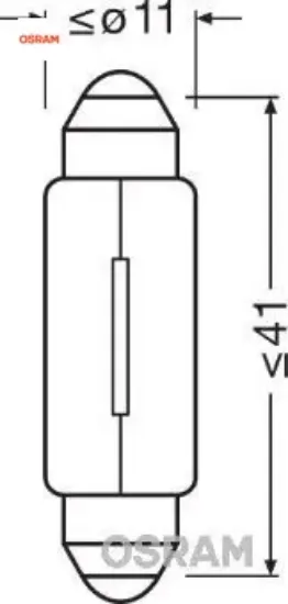 Tavan ampul 12v 10w sofit uzun osram  resmi