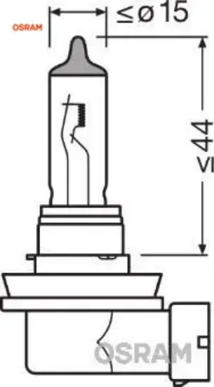 Ampul h11 12v 55w pgj19-2 tek tellı far ve sıs master-movano 10 osram 7701049263/ 6216.A3 resmi