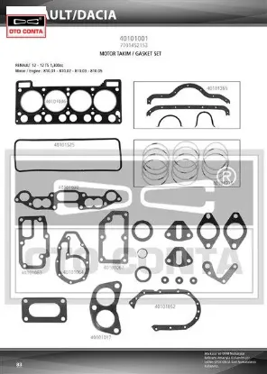 Motor takım contası r12 1300 skc 1.40mm otoconta 7701459631 resmi