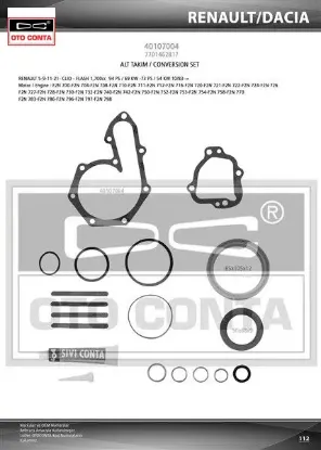 Alt takım contası r11 flash 1700cc - r9 dzl-exp keçeli sıvı contalı otoconta 7701462817 resmi