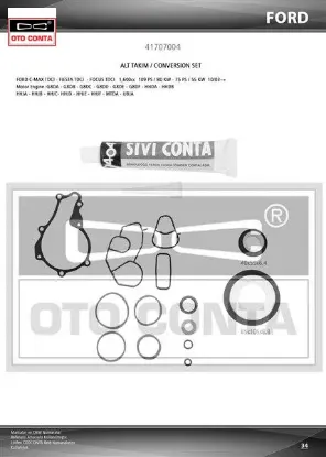 Alt takım contası partner-berlıngo-206-207-fıesta 1.6hdı 16v dv6ated4-dv6b teflon keç skc siz sıvı otoconta  resmi