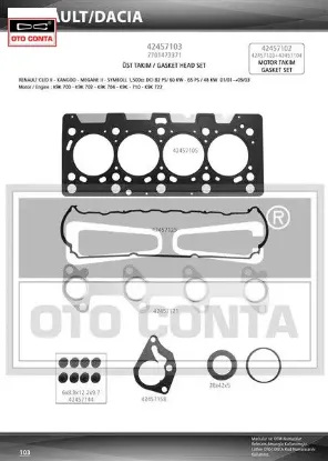 Motor takım conta megane ıı 02 clıo ıı 98 scenıc ıı 03 kangoo 01 clıo symbol ı 01 09 mıcra ııı k12 0 otoconta 7701473371 resmi