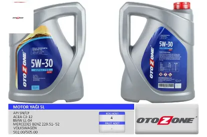 Motor yağı 5w30 5 lt ultra partiküllü-dpf tam sentetik apı sn/cf otozone 5w30/ 93165557 resmi