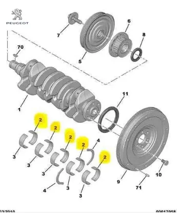 Ana yatak peugeot 2s6q6333aa/  resmi