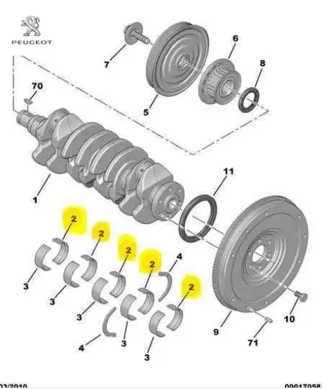Ana yatak peugeot 2s6q6333aa/  resmi