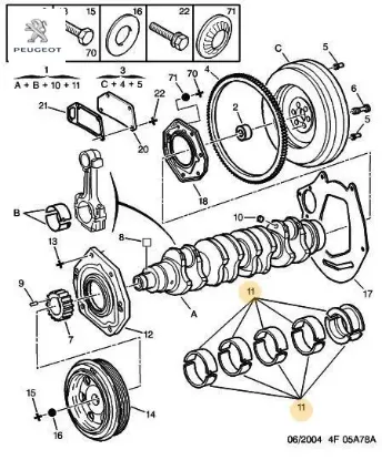 Ana yatak 0.25  s-2800 peugeot  resmi