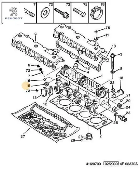 Silindir tapası peugeot  resmi