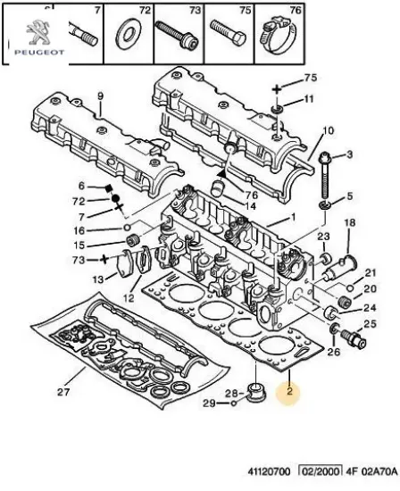 Silindir kapak conta (2) peugeot  resmi