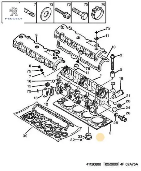 Silindir kapak contası peugeot  resmi