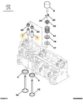 Subap gaydı dw8 peugeot  resmi