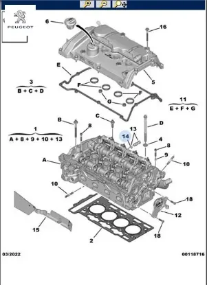 Basınç klape contası peugeot  resmi
