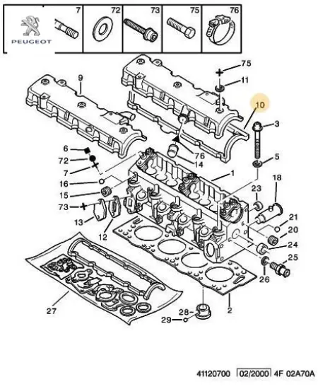 Supap kapak contası boxer-partner xud9/xud7 peugeot  resmi