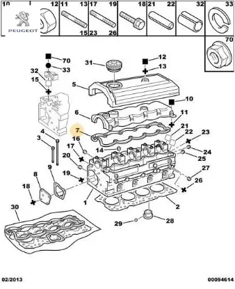 Külbütör kapak contası peugeot  resmi