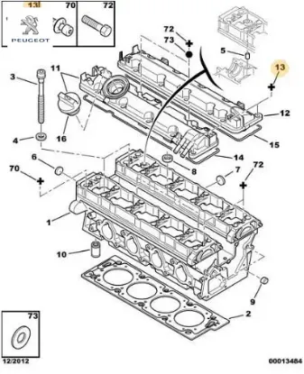 Subap kapak civatası peugeot  resmi