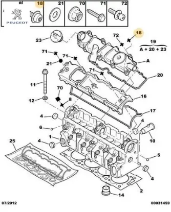 Külbütör kapak vidası peugeot  resmi