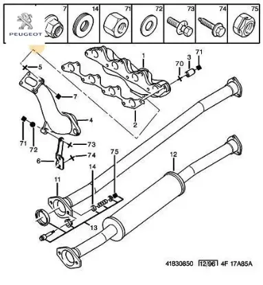 Egsoz manifold saplaması peugeot  resmi