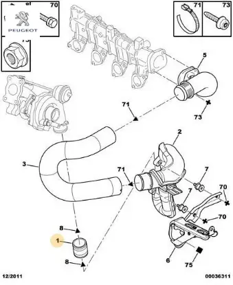 Hava hortumu geçme manşon peugeot  resmi